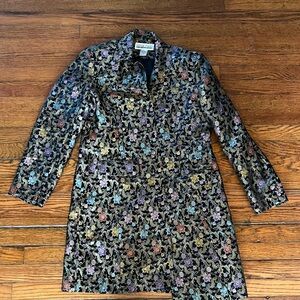 Vintage Floral Brocade Blazer Dress